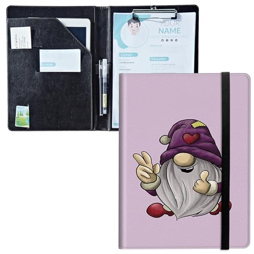 Padfolio mit Klemmbrett, PU-Leder-Portfolio-Ordner, A4-Größe, Schreibklemmbrett, Aufbewahrung mit Notizblock/Visitenkarte/Bargeldtaschen für Business, Schule, Büro, niedlicher kleiner violetter Zwerg Padfolio mit Klemmbrett, PU-Leder-Portfolio-Ordner, A4-Größe, Schreibklemmbrett, Aufbewahrung mit Notizblock/Visitenkarte/Bargeldtaschen für Business, Schule, Büro, niedlicher kleiner violetter Zwerg von BWEGRHE
