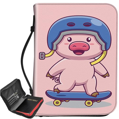 Pig Bike Bibelhülle, großer Bibelschutz, Griff, Tragetasche, Bibel-Tragetasche mit Reißverschluss und Innentaschen, christliches Geschenk für Männer und Frauen Pig Bike Bibelhülle, großer Bibelschutz, Griff, Tragetasche, Bibel-Tragetasche mit Reißverschluss und Innentaschen, christliches Geschenk für Männer und Frauen von BWEGRHE