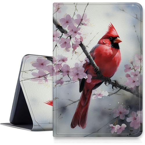 Red Bird Sakura Blossoms Schutzhülle für iPad Air 27,9 cm (11 Zoll) 2024 M2, stoßfest, PU-Leder, klappbar, verstellbarer Ständer, mit automatischer Sleep/Wake-Funktion, für iPad Air 2024 Air M2 von BWEGRHE