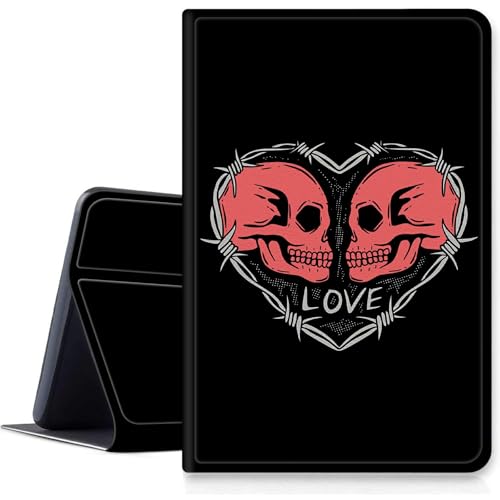 Red Skull Love Schutzhülle für iPad Pro 13 Zoll M4 2024, stoßfest, PU-Leder, klappbar, verstellbarer Ständer, mit automatischer Sleep/Wake-Funktion, für iPad Pro M4 2024 mit 13 Zoll (33 cm) von BWEGRHE