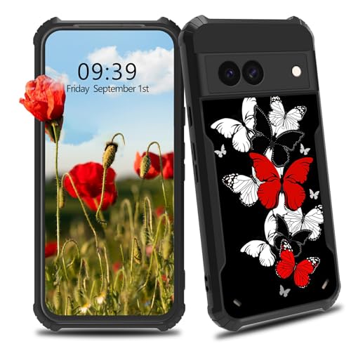 Schutzhülle für Google Pixel 8A, für Google Pixel 8A, schlankes Design, Hartplastik, Stoßschutz, Ecken, stoßfest, kratzfest, Rot / Schwarz / Weiß Schutzhülle für Google Pixel 8A, für Google Pixel 8A, schlankes Design, Hartplastik, Stoßschutz, Ecken, stoßfest, kratzfest, Rot / Schwarz / Weiß von BWEGRHE