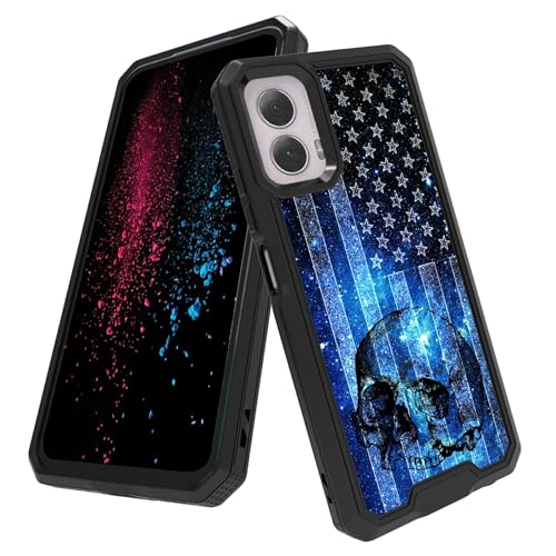 Schutzhülle für Moto G Power 5G 2024, zweilagig, Hybrid-Hart-PC, weiche TPU-Innenstoßstange, strapazierfähig, stoßfest, Motiv: Blaue Totenkopf-Flagge Schutzhülle für Moto G Power 5G 2024, zweilagig, Hybrid-Hart-PC, weiche TPU-Innenstoßstange, strapazierfähig, stoßfest, Motiv: Blaue Totenkopf-Flagge von BWEGRHE