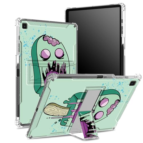 Schutzhülle für Samsung Galaxy Tab S6 Lite 10,4 Zoll 2022/2020 (SM-P610/P613/P615/P619) Hülle mit Stifthalter, transparente Rückseite mit Zombie-Eiscreme, stoßfeste Eckabdeckung mit Ständer von BWEGRHE