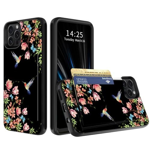 Schutzhülle für iPhone 15 Pro Max 17 cm (6,7 Zoll), mit verstecktem Kartenhalter, zweilagigem Hybrid-ID-Kartenschlitz, harte Rückseite, weiche Innenseite, Gummi, Bumper, Klapphülle für iPhone 15 Pro von BWEGRHE
