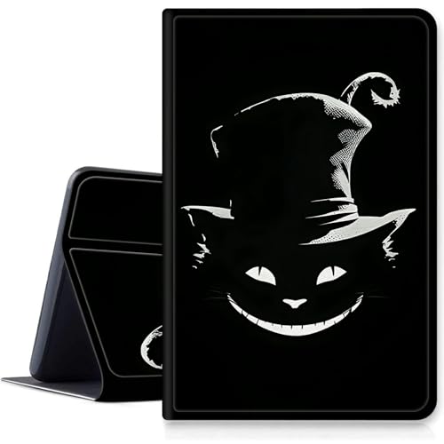 Schwarze Hexenhut-Schutzhülle für iPad 9. / 8. / 7. Generation 25,9 cm (10,2 Zoll), Version 2021/2020/2019, stoßfest, PU-Leder, Klappständer, mit automatischer Sleep/Wake-Funktion, für iPad 10,2 Zoll von BWEGRHE