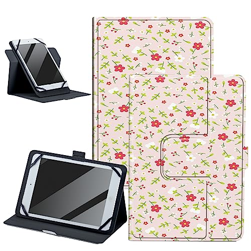 Universal-Schutzhülle für Tablets von 26,7 - 29,2 cm (10,5 - 11,5 Zoll), Blumenmuster, 360 Grad drehbar, verstellbarer Ständer, PU-Leder, für alle Arten von Android/iOS/Windows-Tablets von 26,7 - 29,2 von BWEGRHE