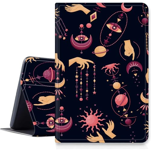 Witchy Gothic Moon Sun Schutzhülle für iPad Pro 11 Zoll (Modell 2024, 5. Generation), stoßfest, PU-Leder, klappbar, verstellbarer Ständer, mit automatischer Sleep/Wake-Funktion, für iPad Pro 5 von BWEGRHE