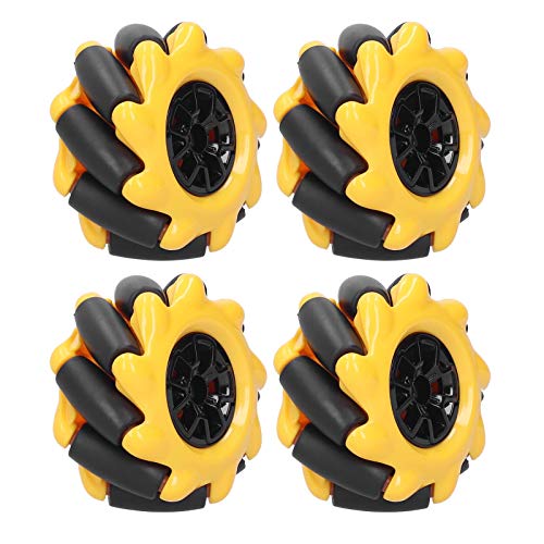 Mecanum Wheel Smart Robot Autoteile Zubehör Omnidirektionales DIY-Spielzeug Komponenten 48 mm, Omnidirektionales Rad Roboterrad Omni Wheel(Zwei Paare) von BWLZSP