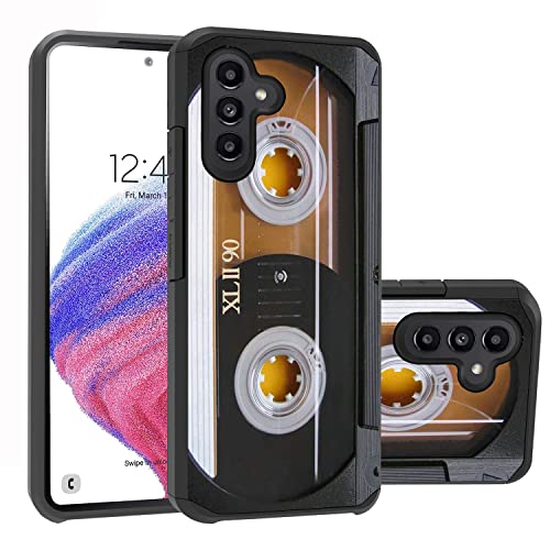 BWOOLL Für Samsung Galaxy A54 Hülle, Hybrid Hard PC & Soft Silikon Dual Layer Stoßfest Schutzhülle für Samsung Galaxy A54 5G 6,4 Zoll, Vintage 80er Jahre Musikkassette von BWOOLL