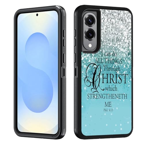 BWOOLL Schutzhülle für Samsung Galaxy S25 Edge, strapazierfähig, 3-in-1-Hybrid-Hart-PC und weiches Silikon, stoßfest, Fallschutz für Galaxy S25 Edge 5G 6,7 Zoll 2025, Zitate, Bibelvers Phil 4:13 BWOOLL Schutzhülle für Samsung Galaxy S25 Edge, strapazierfähig, 3-in-1-Hybrid-Hart-PC und weiches Silikon, stoßfest, Fallschutz für Galaxy S25 Edge 5G 6,7 Zoll 2025, Zitate, Bibelvers Phil 4:13 von BWOOLL