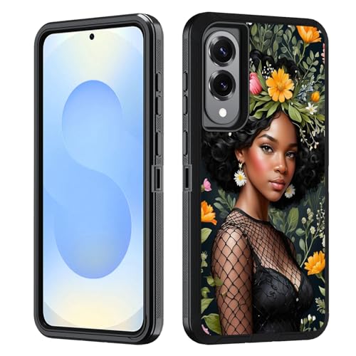 BWOOLL Schutzhülle für Samsung Galaxy S25 Edge, strapazierfähig, 3-in-1-Hybrid-Hart-PC & weiches Silikon, stoßfest, Fallschutz für Galaxy S25 Edge 5G 6,7 Zoll 2025, afrikanisches Mädchen mit Blumen BWOOLL Schutzhülle für Samsung Galaxy S25 Edge, strapazierfähig, 3-in-1-Hybrid-Hart-PC & weiches Silikon, stoßfest, Fallschutz für Galaxy S25 Edge 5G 6,7 Zoll 2025, afrikanisches Mädchen mit Blumen von BWOOLL