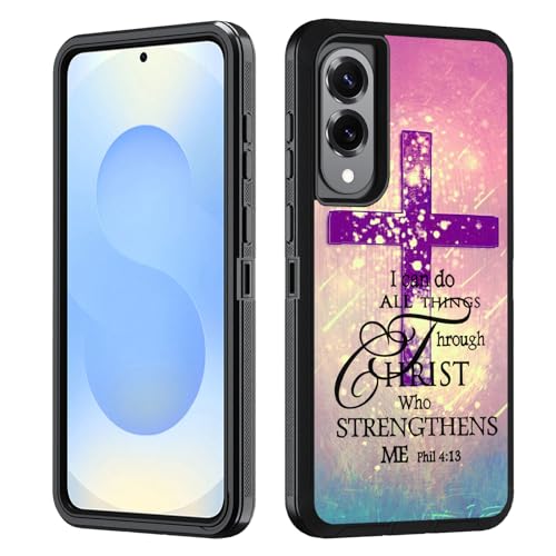 BWOOLL Schutzhülle für Samsung Galaxy S25 Edge, strapazierfähig, 3-in-1-Hybrid-Hart-PC & weiches Silikon, stoßfest, Fallschutz für Galaxy S25 Edge 5G 6,7 Zoll 2025, christliches Kreuz, Bibelvers Phil BWOOLL Schutzhülle für Samsung Galaxy S25 Edge, strapazierfähig, 3-in-1-Hybrid-Hart-PC & weiches Silikon, stoßfest, Fallschutz für Galaxy S25 Edge 5G 6,7 Zoll 2025, christliches Kreuz, Bibelvers Phil von BWOOLL