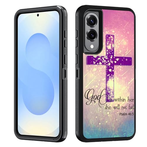 BWOOLL Schutzhülle für Samsung Galaxy S25 Edge, strapazierfähig, 3-in-1-Hybrid-Hart-PC & weiches Silikon, stoßfest, Fallschutz für Galaxy S25 Edge 5G 6,7 Zoll 2025, christliches Kreuz, Bibelvers Psalm BWOOLL Schutzhülle für Samsung Galaxy S25 Edge, strapazierfähig, 3-in-1-Hybrid-Hart-PC & weiches Silikon, stoßfest, Fallschutz für Galaxy S25 Edge 5G 6,7 Zoll 2025, christliches Kreuz, Bibelvers Psalm von BWOOLL