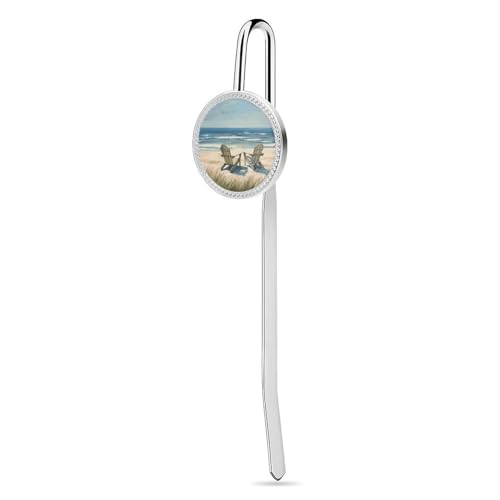 Elegante Strandszene mit Stühlen, bedrucktes Metall-Lesezeichen – ein Muss für Buchliebhaber zu jedem Anlass: Valentinstag, Muttertag und mehr Elegante Strandszene mit Stühlen, bedrucktes Metall-Lesezeichen – ein Muss für Buchliebhaber zu jedem Anlass: Valentinstag, Muttertag und mehr von BWQMNT