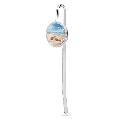 Elegantes, hübsches Lesezeichen aus Metall mit Strand- und Muschelmotiv, bedruckt, ein Muss für Buchliebhaber zu jedem Anlass: Valentinstag, Muttertag und mehr Elegantes, hübsches Lesezeichen aus Metall mit Strand- und Muschelmotiv, bedruckt, ein Muss für Buchliebhaber zu jedem Anlass: Valentinstag, Muttertag und mehr von BWQMNT