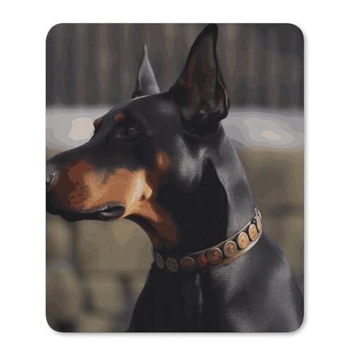 Quadratisches Mauspad mit rutschfester Gummiunterseite, geeignet für Dobermann, bequemes Mauspad für E-Sport, Gaming, Büros Quadratisches Mauspad mit rutschfester Gummiunterseite, geeignet für Dobermann, bequemes Mauspad für E-Sport, Gaming, Büros von BWQMNT