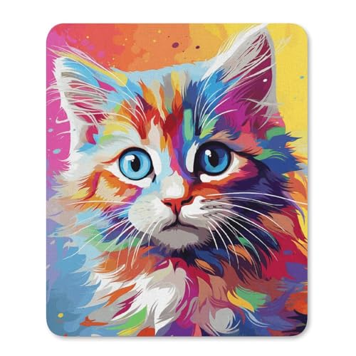Quadratisches Mauspad mit rutschfester Gummiunterseite, geeignet für Regenbogen-Cartoon-Katze, bequemes Mauspad für E-Sport, Gaming, Büros Quadratisches Mauspad mit rutschfester Gummiunterseite, geeignet für Regenbogen-Cartoon-Katze, bequemes Mauspad für E-Sport, Gaming, Büros von BWQMNT