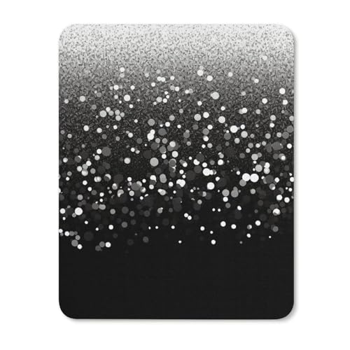 Quadratisches Mauspad mit rutschfester Gummiunterseite, geeignet für Schwarz-Weiß-Glitzer, bequemes Mauspad für E-Sport, Gaming, Büros Quadratisches Mauspad mit rutschfester Gummiunterseite, geeignet für Schwarz-Weiß-Glitzer, bequemes Mauspad für E-Sport, Gaming, Büros von BWQMNT