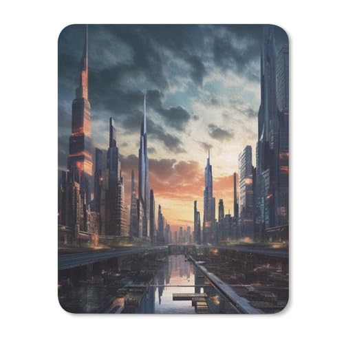 Quadratisches Mauspad mit rutschfester Gummiunterseite, geeignet für Stadtlandschaft, komfortables Mauspad für E-Sport, Gaming, Büros Quadratisches Mauspad mit rutschfester Gummiunterseite, geeignet für Stadtlandschaft, komfortables Mauspad für E-Sport, Gaming, Büros von BWQMNT