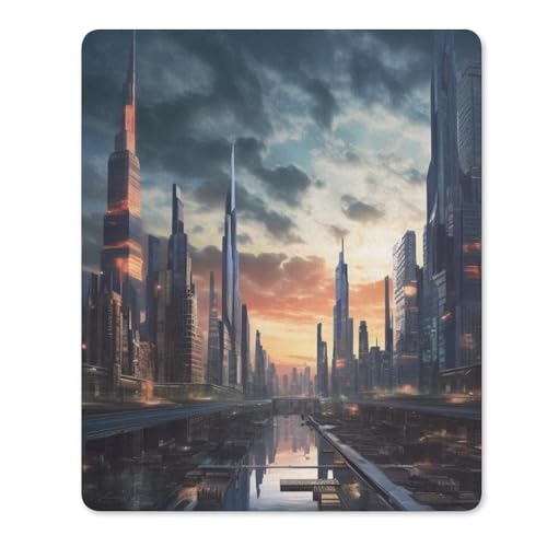 Quadratisches Mauspad mit rutschfester Gummiunterseite, geeignet für Stadtlandschaft, komfortables Mauspad für E-Sport, Gaming, Büros Quadratisches Mauspad mit rutschfester Gummiunterseite, geeignet für Stadtlandschaft, komfortables Mauspad für E-Sport, Gaming, Büros von BWQMNT