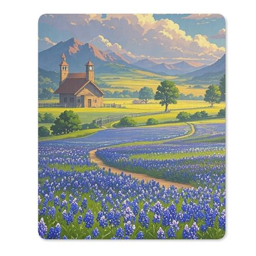 Quadratisches Mauspad mit rutschfester Gummiunterseite, geeignet für Texas Bluebonnets Scenery, komfortables Mauspad für E-Sport, Gaming, Büros Quadratisches Mauspad mit rutschfester Gummiunterseite, geeignet für Texas Bluebonnets Scenery, komfortables Mauspad für E-Sport, Gaming, Büros von BWQMNT