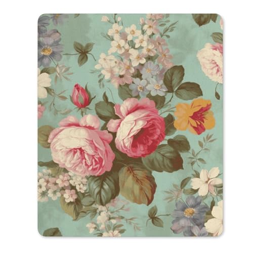 Quadratisches Mauspad mit rutschfester Gummiunterseite, geeignet für Vintage-Blumen, bequemes Mauspad für E-Sport, Gaming, Büros Quadratisches Mauspad mit rutschfester Gummiunterseite, geeignet für Vintage-Blumen, bequemes Mauspad für E-Sport, Gaming, Büros von BWQMNT