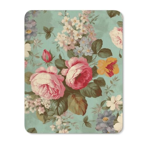 Quadratisches Mauspad mit rutschfester Gummiunterseite, geeignet für Vintage-Blumen, bequemes Mauspad für E-Sport, Gaming, Büros Quadratisches Mauspad mit rutschfester Gummiunterseite, geeignet für Vintage-Blumen, bequemes Mauspad für E-Sport, Gaming, Büros von BWQMNT