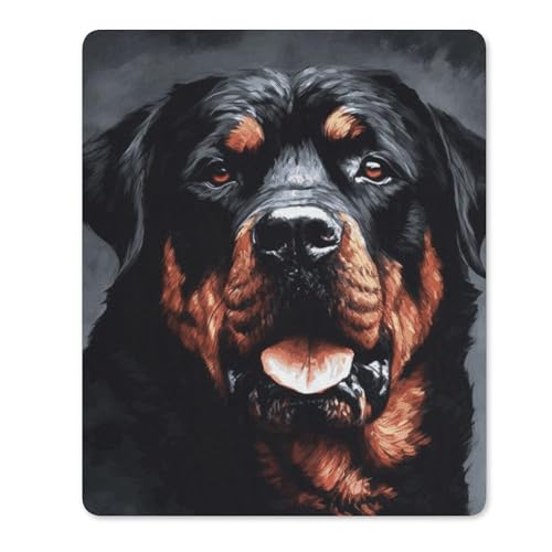 Quadratisches Mauspad mit rutschfester Gummiunterseite, geeignet für coole Rottweiler-Hundekunst, bequemes Mauspad für E-Sport, Gaming, Büros Quadratisches Mauspad mit rutschfester Gummiunterseite, geeignet für coole Rottweiler-Hundekunst, bequemes Mauspad für E-Sport, Gaming, Büros von BWQMNT