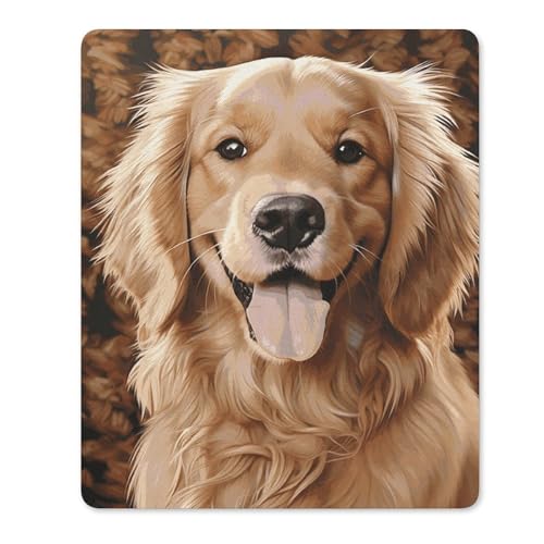 Quadratisches Mauspad mit rutschfester Gummiunterseite, geeignet für süßes Golden Retriever, bequemes Mauspad für E-Sport, Gaming, Büros Quadratisches Mauspad mit rutschfester Gummiunterseite, geeignet für süßes Golden Retriever, bequemes Mauspad für E-Sport, Gaming, Büros von BWQMNT