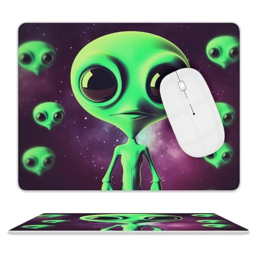 Mauspad, quadratisch, Alien-Leder, rutschfeste Gummiunterseite, kleines Mauspad (20,3 x 25,4 cm) von BWQSKL