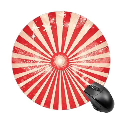 Rundes Mauspad, kleines Mauspad, Mauspad mit funkelnden roten Streifen, rutschfeste Gummiunterseite für kabellose Maus, Gaming, Arbeit Rundes Mauspad, kleines Mauspad, Mauspad mit funkelnden roten Streifen, rutschfeste Gummiunterseite für kabellose Maus, Gaming, Arbeit von BWQSKL