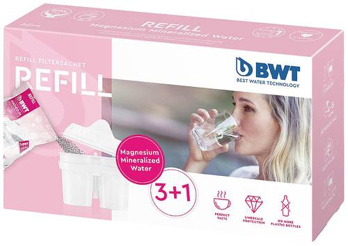 BWT 1 Kartusche + 3 Öko Refill Mg²+ 0836600 Filterkartusche Weiß von BWT