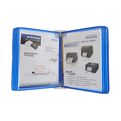 An der Wand montiertes Referenzsystem, An der Wand montiertes Referenzsystem, 10 doppelseitige Flip-Display-Ordner, Ordnerbinder, Desktop- und Wanddisplay, zur Anzeige von A4-Dokumenten(Blue) von BWUHDKS