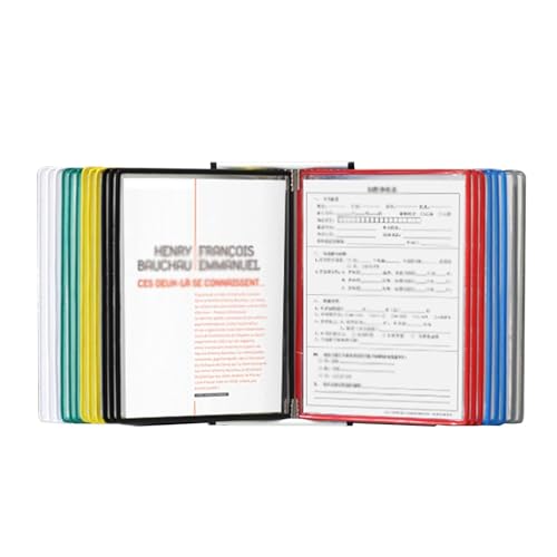 An der Wand montiertes Referenzsystem, An der Wand montiertes Referenzsystem, 20 Anzeigetaschen, langlebiges, platzsparendes Desktop-Anzeigeregal, zur Aufbewahrung von A4-Dokumenten im Büro/zu Hause(M von BWUHDKS