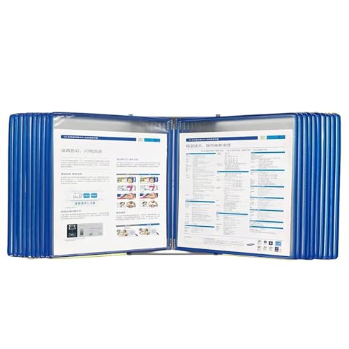 An der Wand montiertes Referenzsystem, An der Wand montiertes Referenzsystem, 20 Anzeigetaschen, langlebiges, platzsparendes Desktop-Anzeigeregal, zur Aufbewahrung von A4-Dokumenten im Büro/zu Hause(R von BWUHDKS