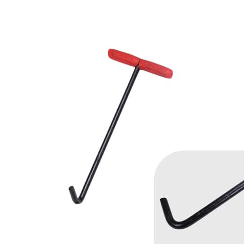 Schachthaken, Hebehaken, Vielseitiger Hebehaken for Rolltore im Lager, Tragbares Werkzeug for Heben von Abwasserdeckeln und Klärgruben (63 cm (24 3/4 Zoll))(43 cm (16 7/8")) von BWUHDKS