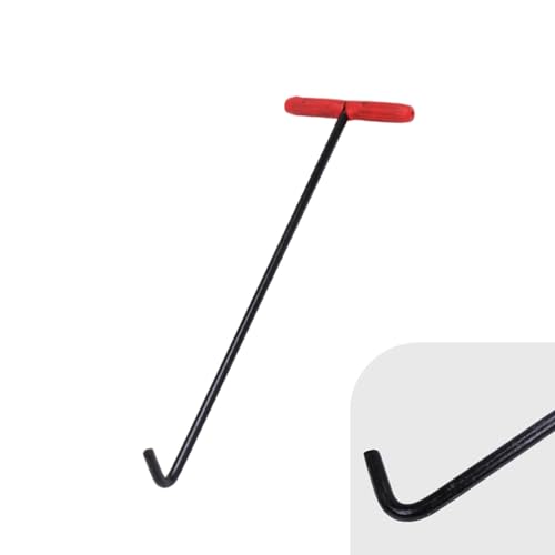 Schachthaken, Hebehaken, Vielseitiger Hebehaken for Rolltore im Lager, Tragbares Werkzeug for Heben von Abwasserdeckeln und Klärgruben (63 cm (24 3/4 Zoll))(63 cm (24 3/4")) von BWUHDKS