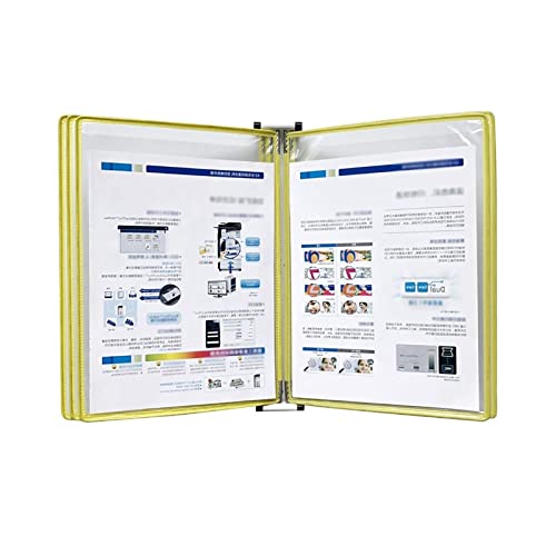 Wandmontiertes Referenzsystem, Wandmontiertes Referenzsystem, mit 10 Anzeigetaschen Wandmontiertes Referenzsystem, 20 Blatt Kapazität Universaltaschen, A4-Größe (Re(Yellow) von BWUHDKS