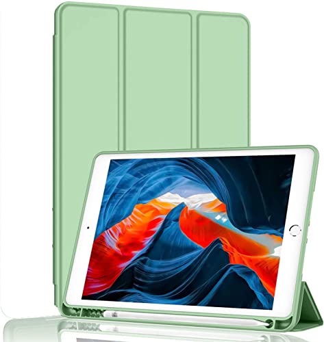 BXGH Hülle für iPad 10.2 Zoll (2021/2020/2019 Modell, 9/8/7 Generation), Auto Wake/Sleep Cover (Matcha Grün) von BXGH