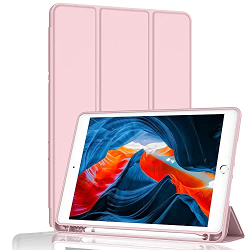 BXGH Hülle für iPad 10.2 Zoll (2021/2020/2019 Modell, 9/8/7 Generation), automatischer Weck-/Schlafschutz (rosa) von BXGH