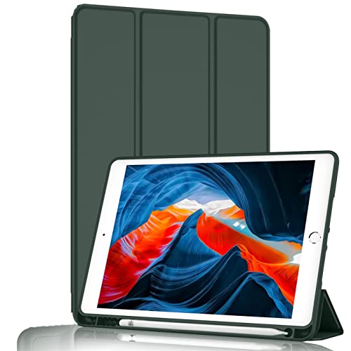 BXGH Hülle für iPad Pro 11 Zoll, Modell 2022/2021/2020/2018, kompatibel mit Bleistift, Abdeckung Auto Wake/Sleep (Dunkelgrün) von BXGH