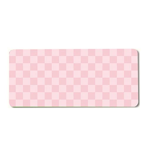 BXGH Mauspads mit rutschfester Gummiunterseite, rosa Fun Board Grid genähte Kanten, Gaming-Mauspads, 300 x 800 x 3 mm von BXGH