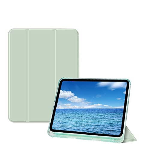 BXGH iPad 9. Generation 2021/iPad 8. Generation 2020 10,2 Zoll mit Stifthalter, iPad 7. Generation 2019 Hülle mit weichem Babyskin-Silikonrücken, automatischer Weck-/Schlafschutz (Matcha Green) von BXGH