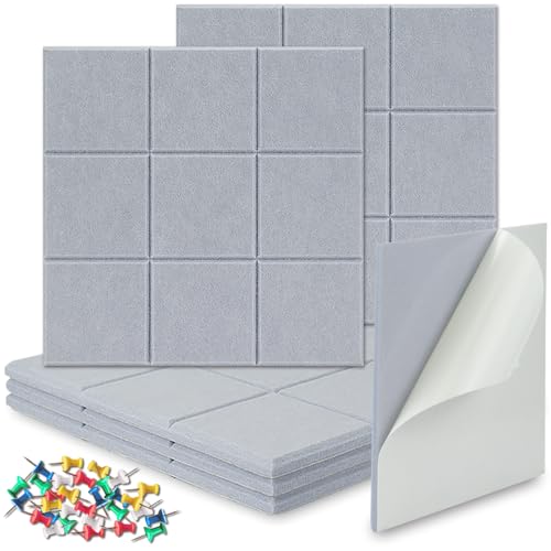 BXI Filz-Pinnwand - 30 x 30 x 0,9 cm 6 Stück Selbstklebende Visionstafel, Dickes, Stabiles Pinnbrett mit abgeschrägter Kante für Wanddekoration im Home Office und Klassenzimmer (Sudoku,Moonlight Grey) BXI Filz-Pinnwand - 30 x 30 x 0,9 cm 6 Stück Selbstklebende Visionstafel, Dickes, Stabiles Pinnbrett mit abgeschrägter Kante für Wanddekoration im Home Office und Klassenzimmer (Sudoku,Moonlight Grey) von BXI