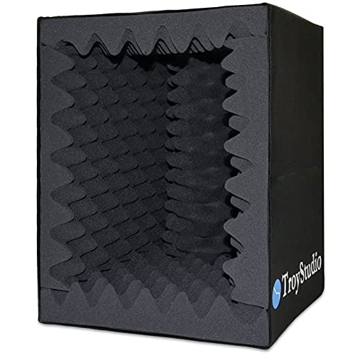 BXI Tragbare Gesangskabine, großes faltbares Mikrofon-Isolationsschild, Musikaufnahme-Studio, schallabsorbierende Box, Schreibtisch und Ständer, Reflexionsfilter mit verdicktem, dichtem Akustikschaum von BXI