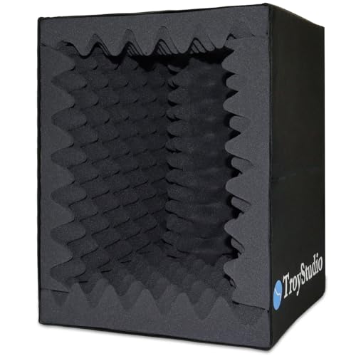 BXI Tragbare Schallaufnahme-Vokalkabine - |Reflexionsfilter & Mikrofon-Isolationsschild| - |Großer, faltbarer, ständermontierbarer, super dichter schalldämmender Schaumstoff von BXI