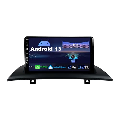 Android 12 IPS Autoradio Passt für BMW X3 E83 (2004-2012) - Eingebaut CarPlay/Android Auto - Rückfahrkamera KOSTENLOS - 2G+32G - Lenkradsteuerung DAB Fast-Boot WiFi 4G Bluetooth DSP - 2 Din 9 Zoll von BXLIYER