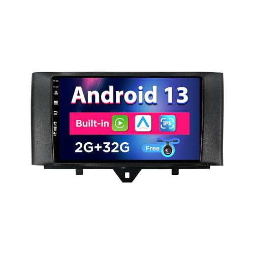 Android 13 IPS Autoradio Passt für Mercedes Benz Smart Fortwo (2011-2015) - Eingebaut CarPlay/Android Auto - Rückfahrkamera KOSTENLOS - 2G+32G - Lenkradsteuerung DAB Fast-Boot WiFi 4G - 2 Din 9 Zoll von BXLIYER