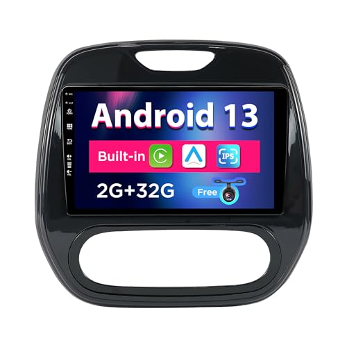 Android 13 IPS Autoradio Passt für Renault Kaptur Captur (2014-2019) - Eingebaut CarPlay/Android Auto - Rückfahrkamera KOSTENLOS - 2G+32G - Lenkradsteuerung DAB Fast-Boot WiFi 4G DSP - 2 Din 9 Zoll von BXLIYER