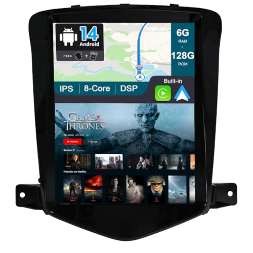 BXLIYER - 6G+128G - Android 13 Autoradio Passt für Chevrolet Cruze (2006-2015) - Kabellos CarPlay + Android Auto - Kamera & MIC - IPS 9.7 Zoll - 2 Din - DSP Lenkradsteuerung WiFi DAB Fast-boot 360-CAM von BXLIYER